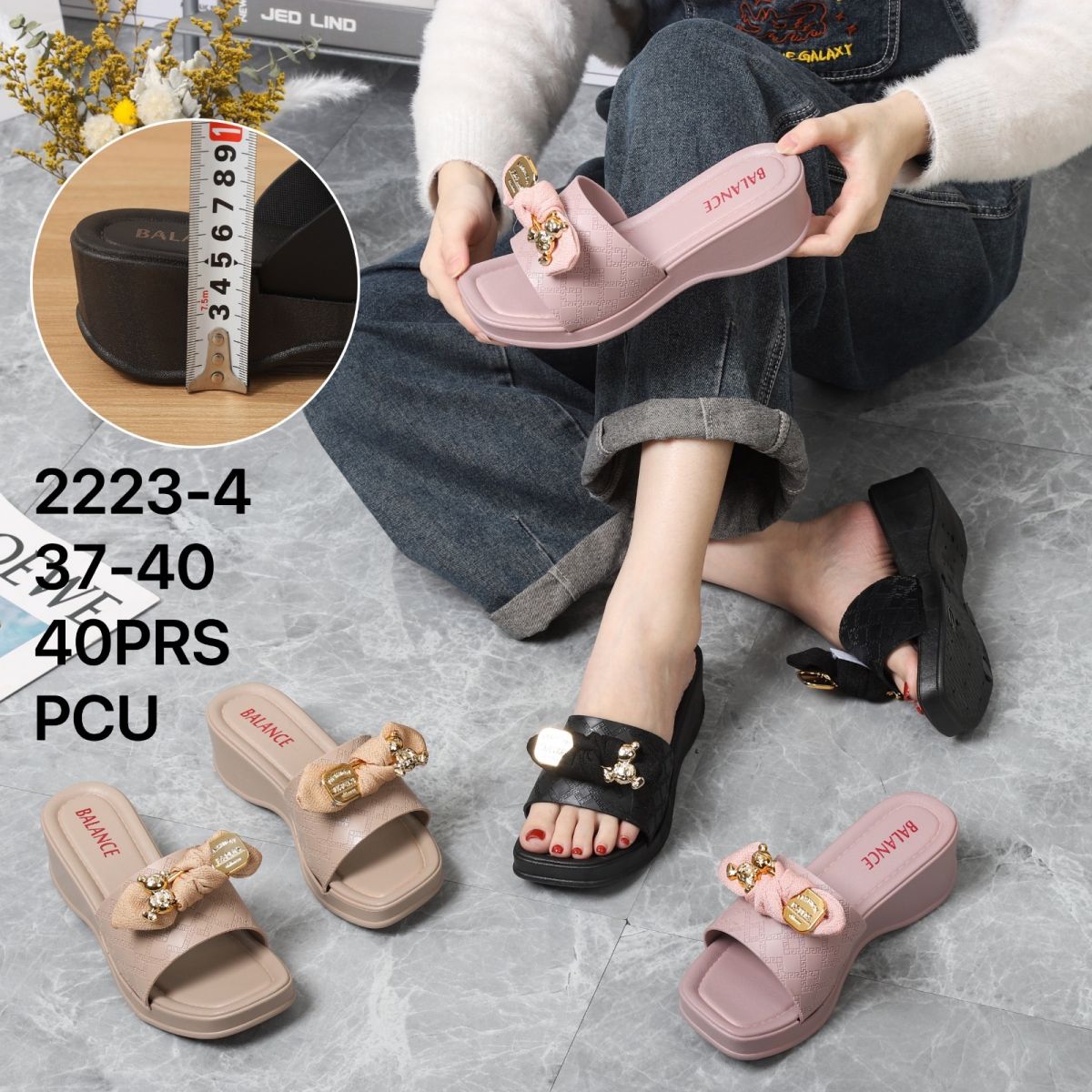 SANDAL 2223-4 SIZE 37 - 40 TINGGI 5 CM ISI 40 PASANG
