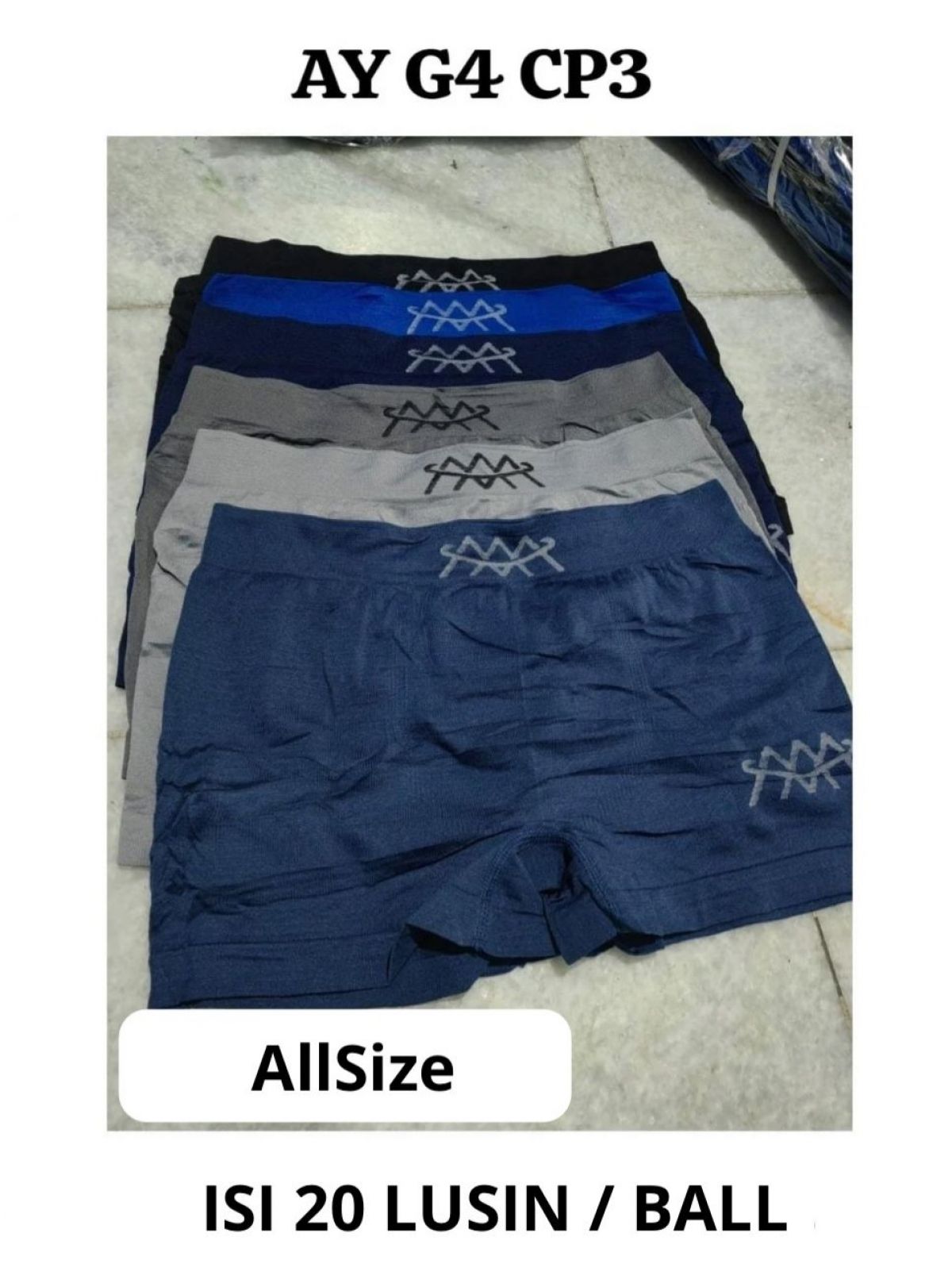 BOXER AY G4 CP3 BAHAN RAJUT ALLSIZE ISI 20 LUSIN ( TANPA DUS )