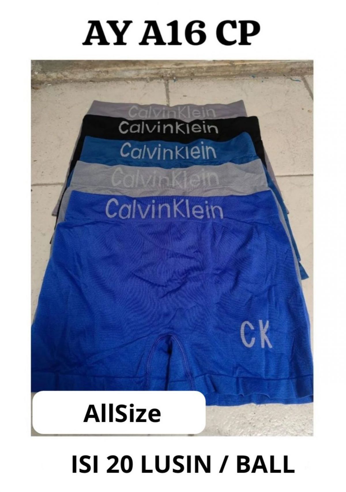 BOXER AY A16 CP BAHAN RAJUT ALLSIZE ISI 20 LUSIN ( TANPA DUS )