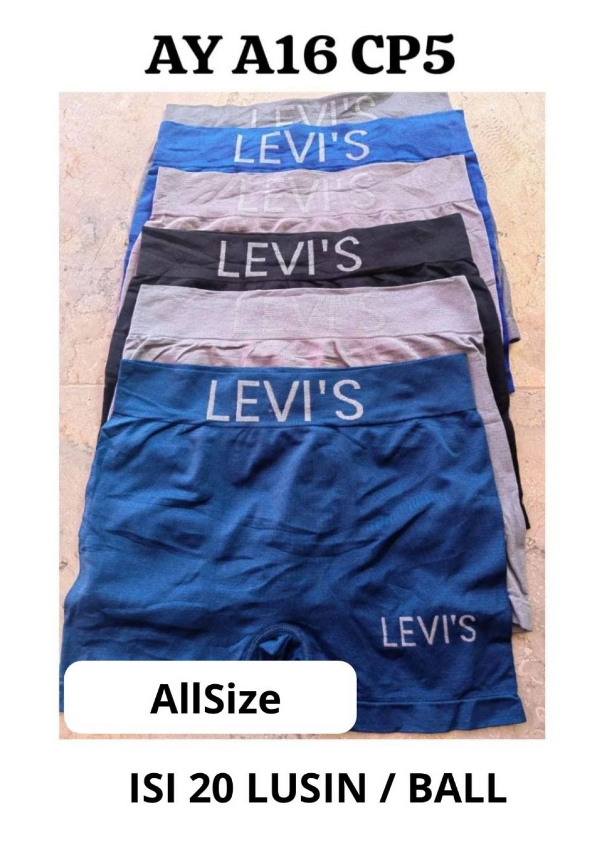 BOXER AY A16 CP5 BAHAN RAJUT ALLSIZE ISI 20 LUSIN ( TANPA DUS )